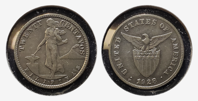 1928 KM174 20 centavos (MULE)